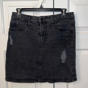 Mission Supply Co Black Distressed Denim Skirt